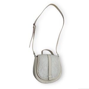 Joe Fresh Faux Leather Sherpa Crossbody Saddle Bag Purse